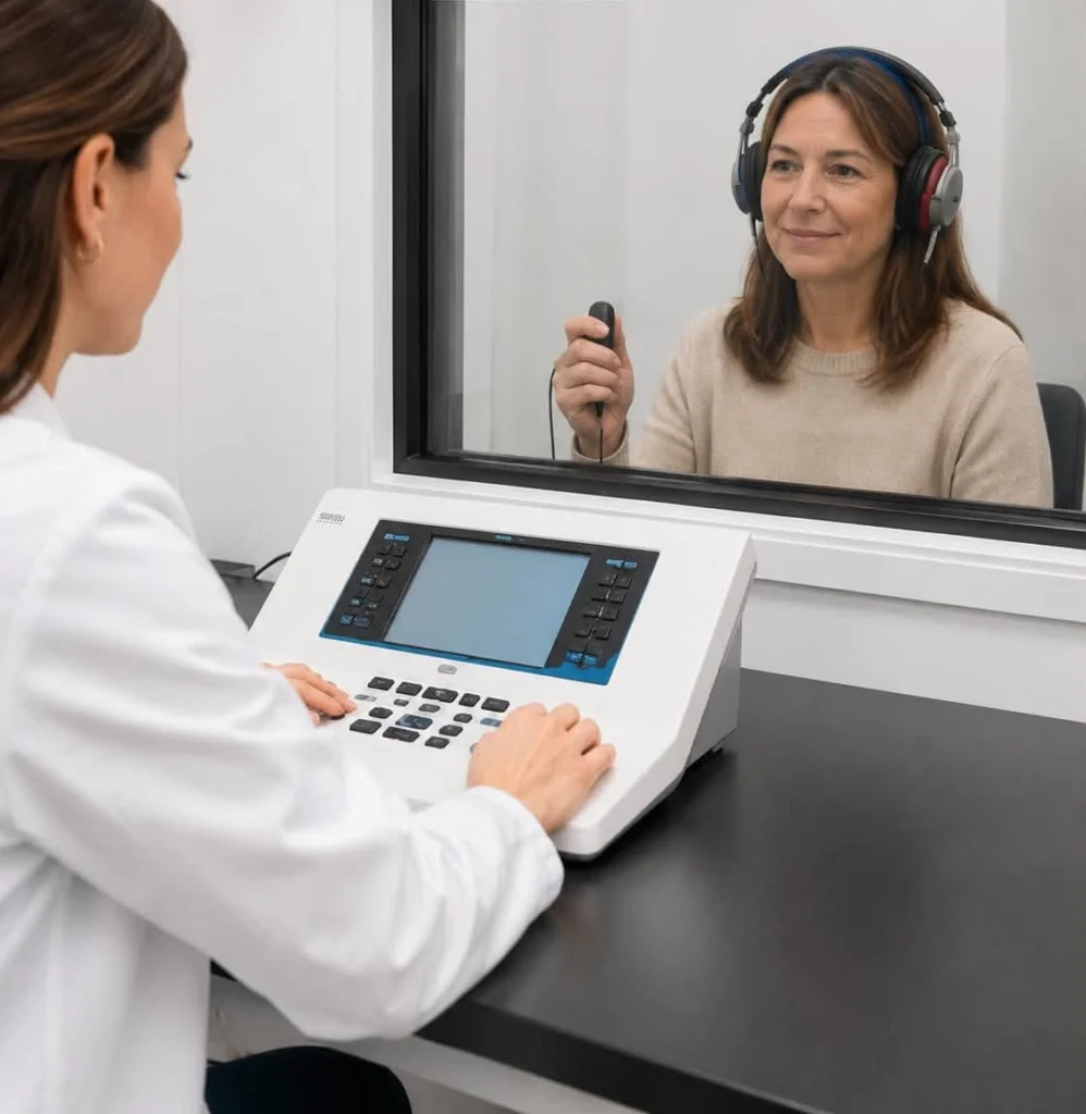 femme faisant un audiogramme